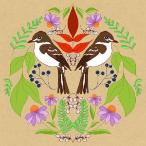 Folk Bird Poster Design