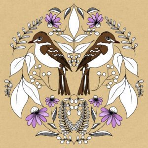 Folk Bird Poster Design