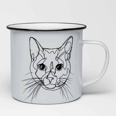 Cat Line Art Mug
