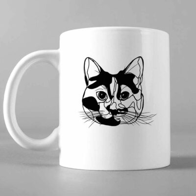 Cat Line Art Mug